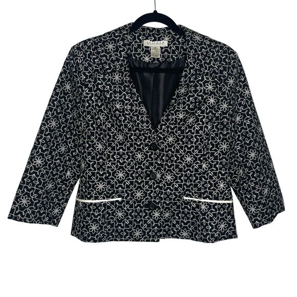 Uniform by John Paul Richard Cotton/Poly EmbroideredWhimsical Blazer  SZ 10 - Picture 1 of 16